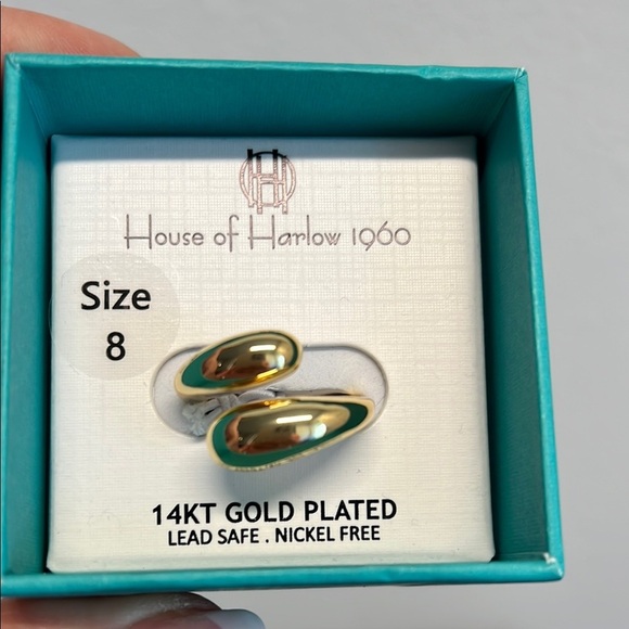 House of Harlow 1960 Gold Plated Double Teardrop Ring ✨ - Picture 5 of 6